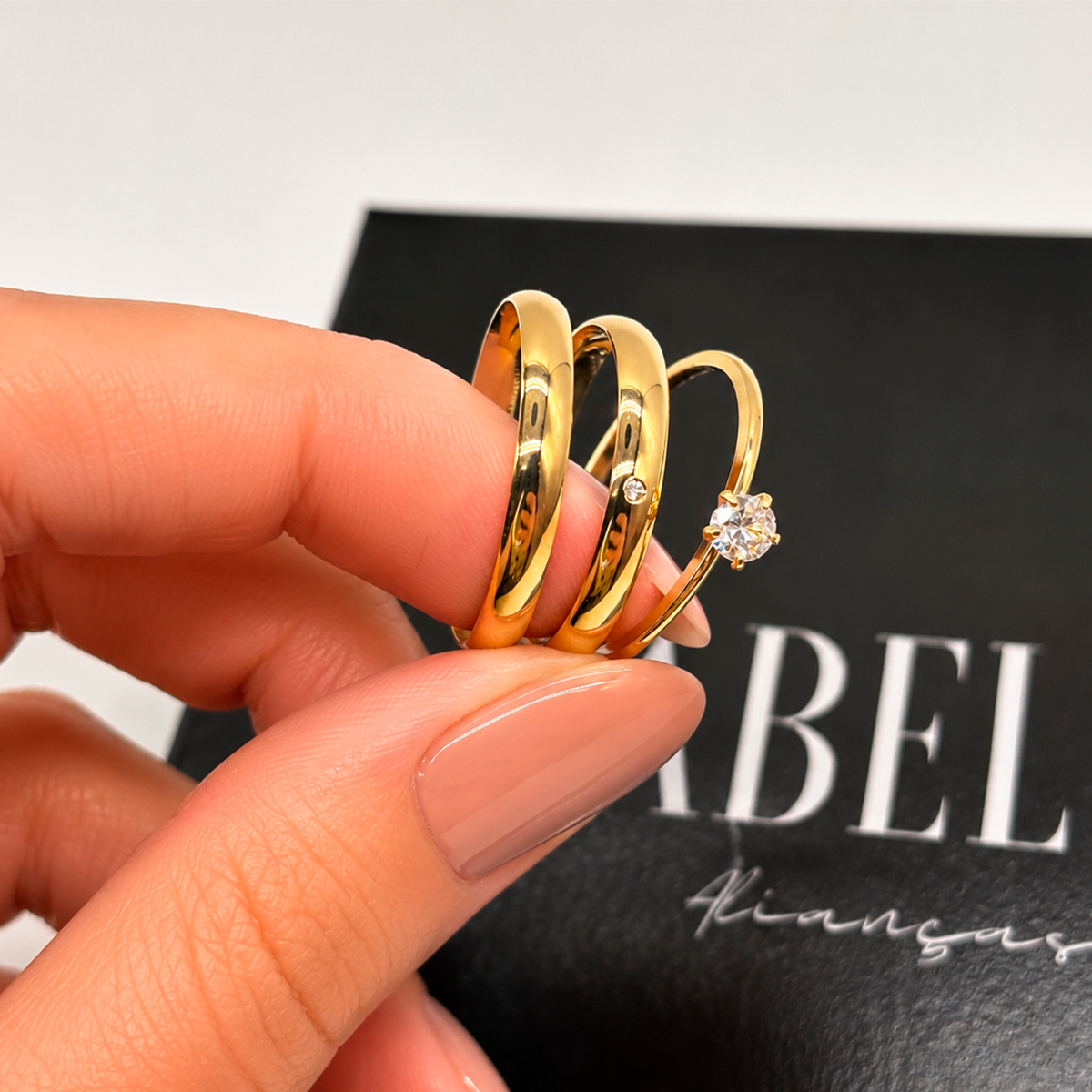 Aliança Versailles Prata 950 Banhada a Ouro 18K | Mabel