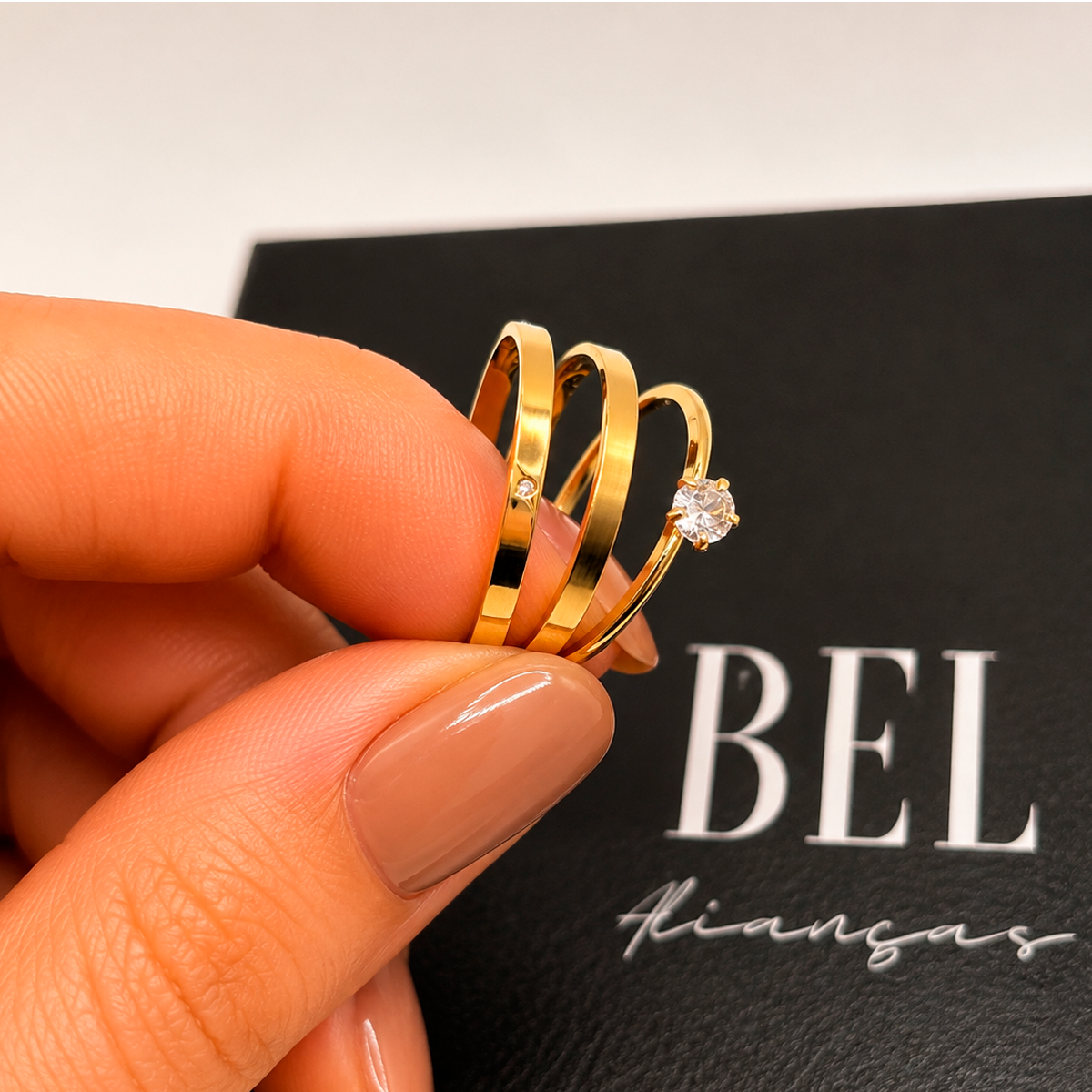 aliança de prata 950 banhada a ouro 18k namoro