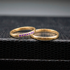 Aliança Selene Violeta Ouro 18k 3mm | Mabel