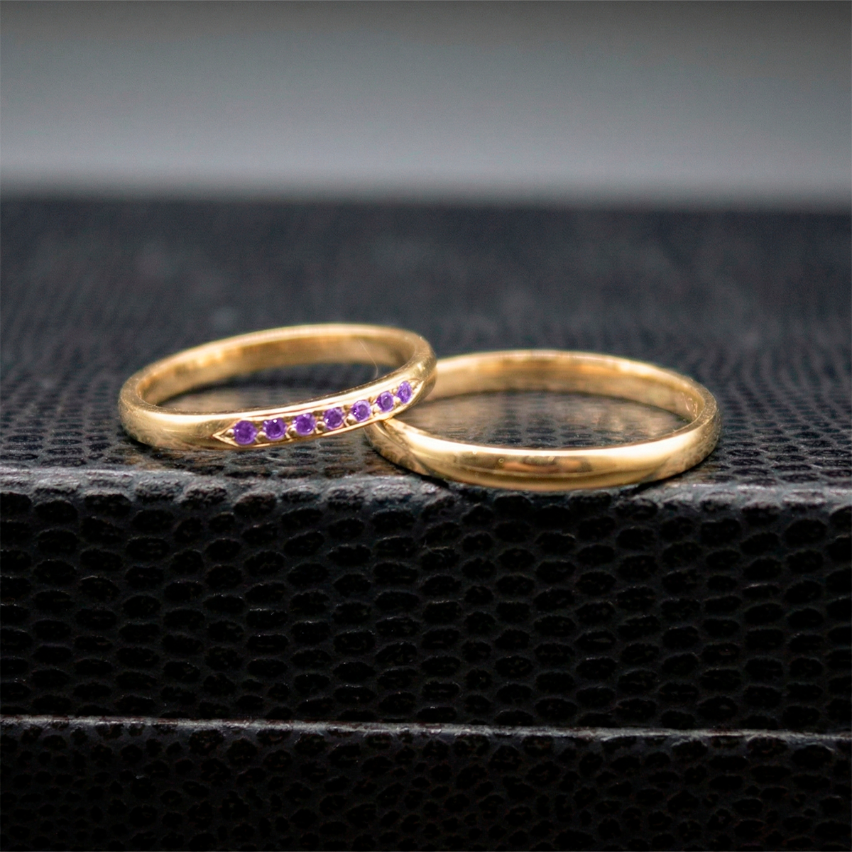 Aliança Selene Violeta Ouro 18k 3mm | Mabel