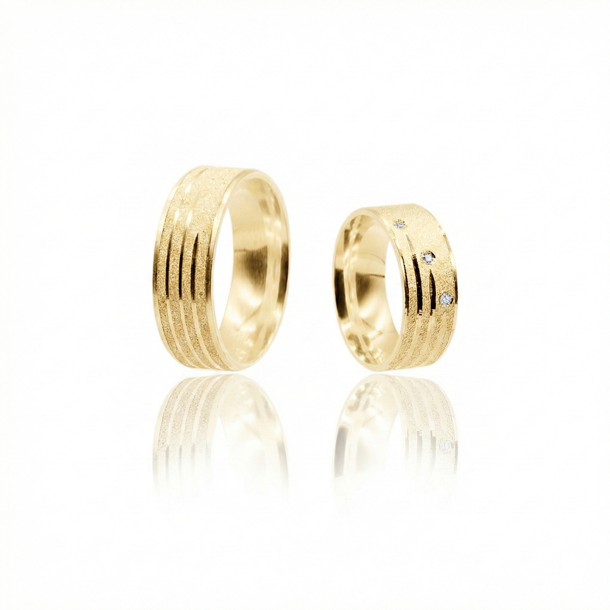 Aliança Halo Ouro 18k 6mm | Mabel