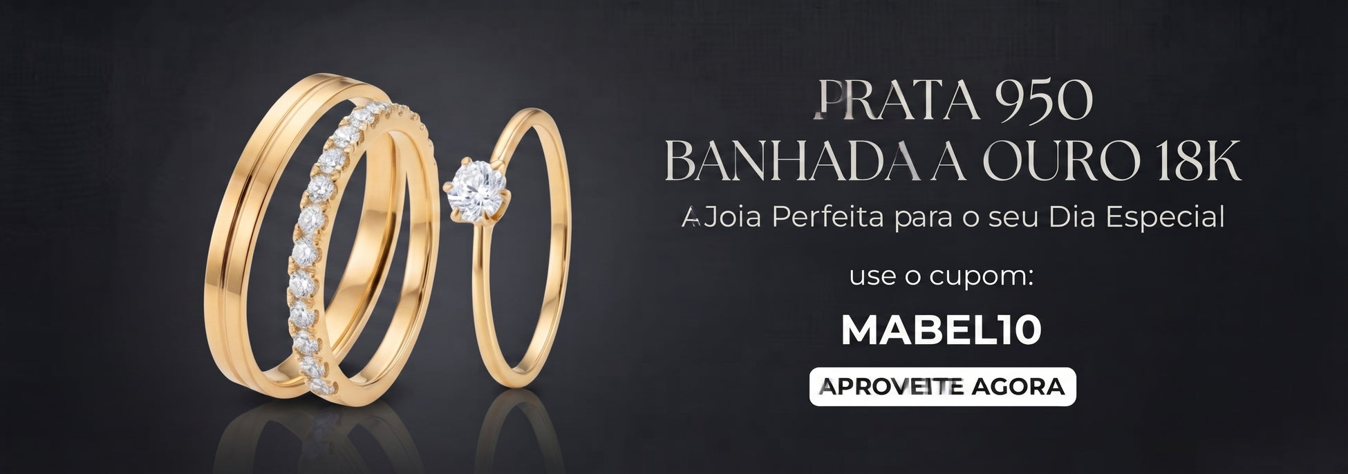 Alianças de Prata 950 Banhadas a Ouro 18k