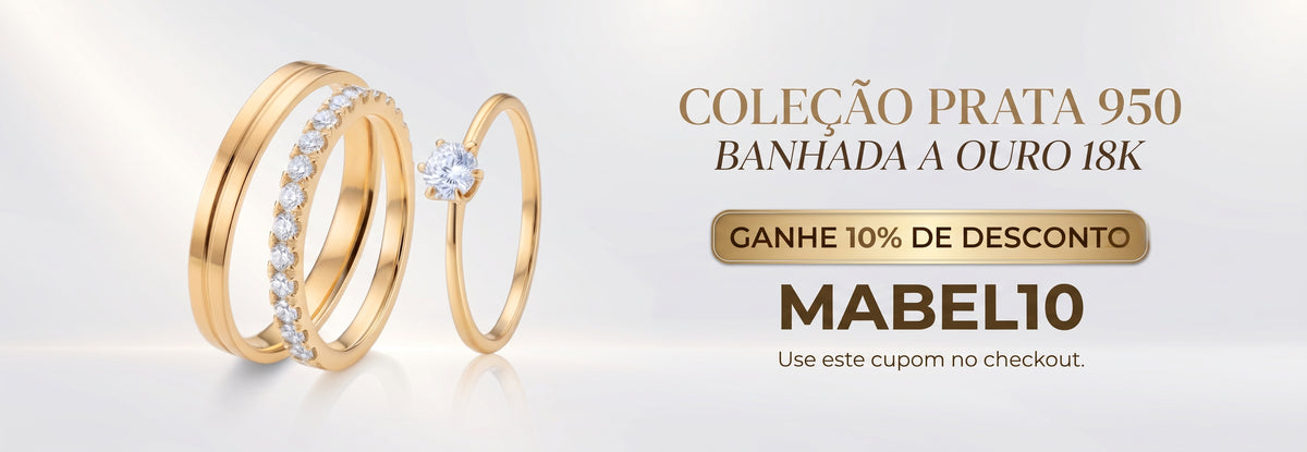 Alianças de Prata 950 Banhadas a Ouro 18k
