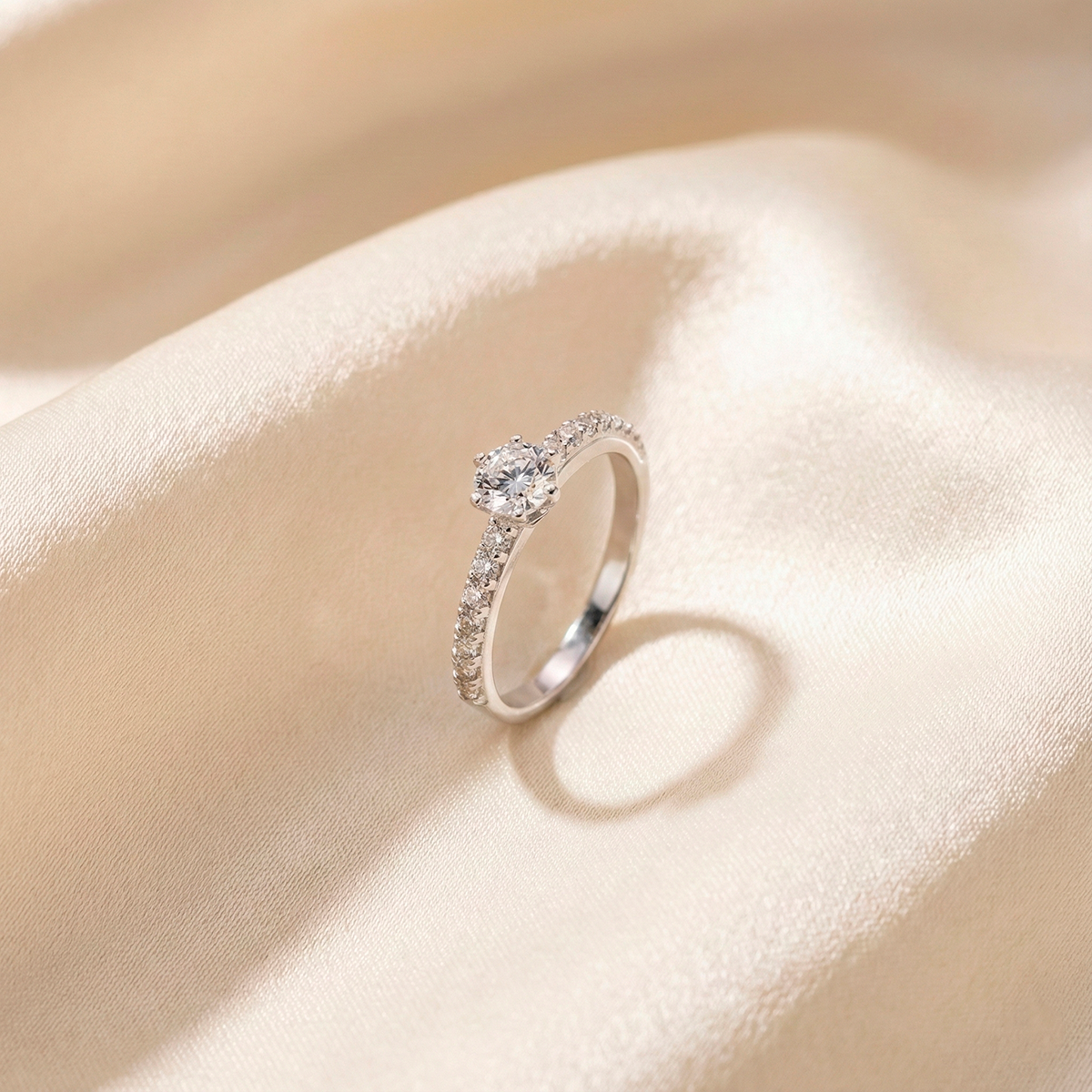 Anel Solitário Prata 950 Jardim de Luz com Zircônia | Mabel