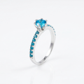 anel solitario prata 950 Acqua com zirconia