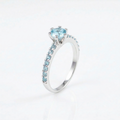 anel solitario prata 950 Celeste com zirconia