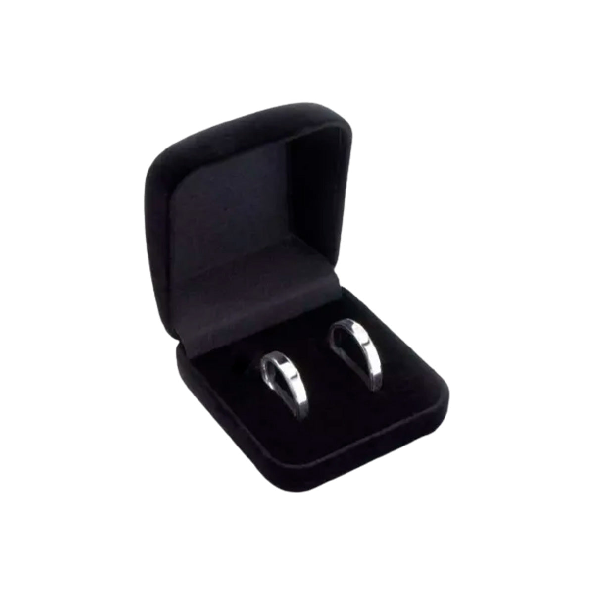 Estojo para Alianças em Veludo Premium Preto - Clássico Minimalista