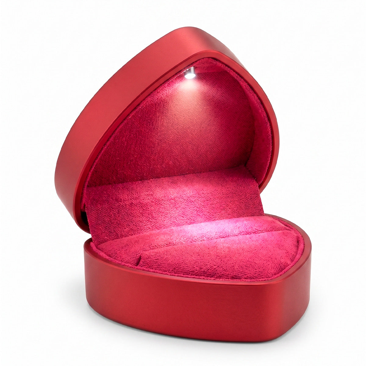 Estojo Eterno Agora para Alianças com LED - Formato Coração Premium